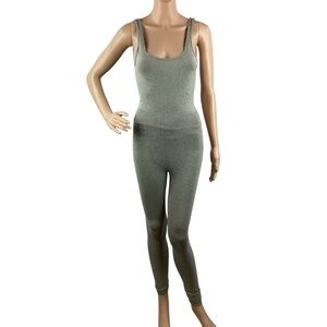 Free People FP Movement Good Karma Onesie Taupe Gray Seamless XS/S